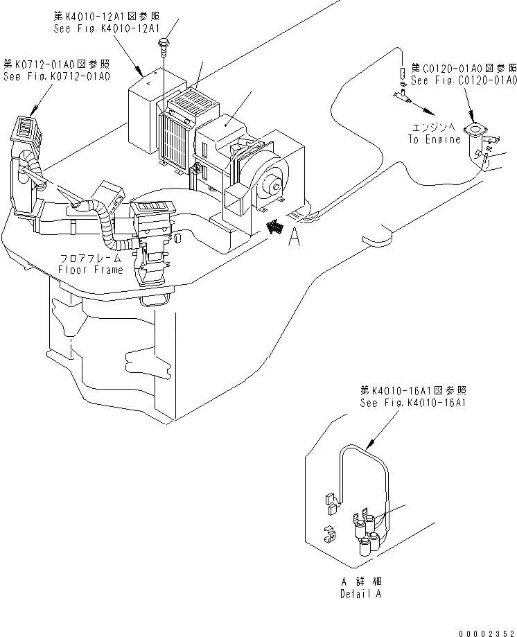 Схема запчастей Komatsu WA800-3 - ПОЛ SUB (ОБОГРЕВАТЕЛЬ.) (ОБОГРЕВАТЕЛЬ. КОМПЛЕКТ)(№-) КАБИНА ОПЕРАТОРА И СИСТЕМА УПРАВЛЕНИЯ