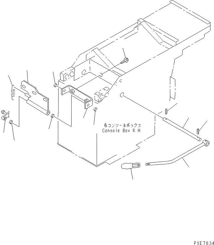 Схема запчастей Komatsu WA800-3 - ПОЛ SUB (РЫЧАГ БЛОКИРОВКИ РАБОЧ. ОБОРУД.)(№-) КАБИНА ОПЕРАТОРА И СИСТЕМА УПРАВЛЕНИЯ