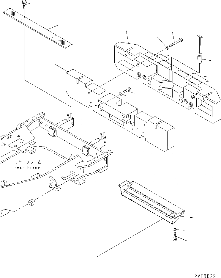 Схема запчастей Komatsu WA800-3 - ПРОТИВОВЕС (ПОГРУЗ. И CARRY СПЕЦ-Я) ЧАСТИ КОРПУСА