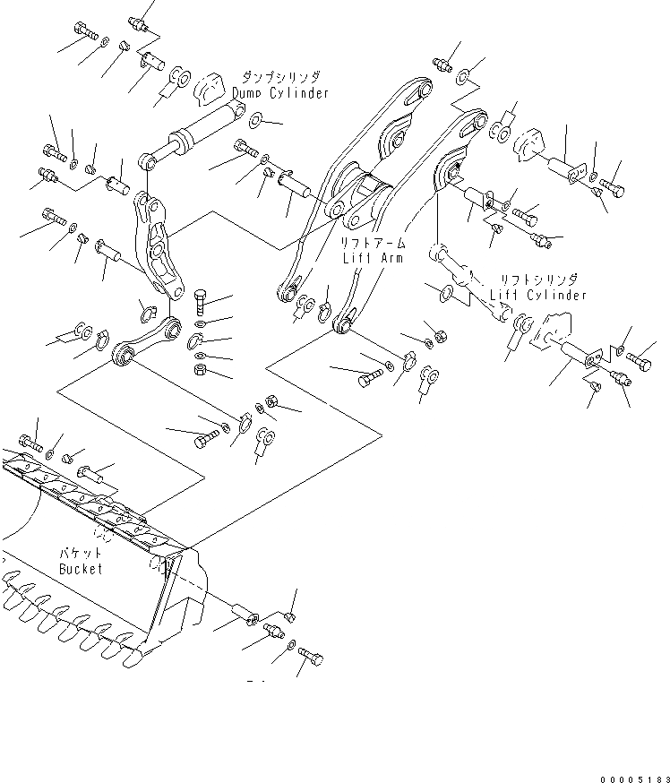 Схема запчастей Komatsu WA800-3 - РУКОЯТЬ И КОЛЕНЧАТЫЙ РЫЧАГ (ПАЛЕЦ)(№-) РАБОЧЕЕ ОБОРУДОВАНИЕ