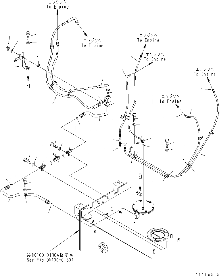 Схема запчастей Komatsu WA800-3E0 - ТОПЛИВН. БАК. (ТОПЛИВН. ЛИНИЯ)(№77-) ТОПЛИВН. БАК. AND КОМПОНЕНТЫ