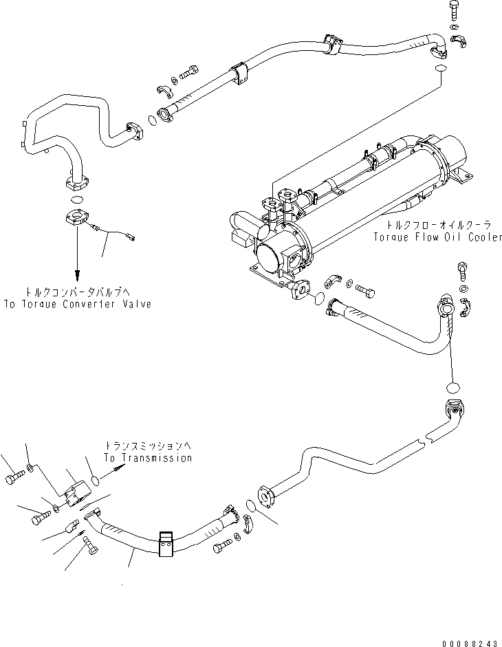 Схема запчастей Komatsu WA800-3E0 - ГИДРОТРАНСФОРМАТОР И ТРАНСМИССИЯ (ЛИНИИ МАСЛООХЛАДИТЕЛЯ)(№7-) ГИДРОТРАНСФОРМАТОР И ТРАНСМИССИЯ