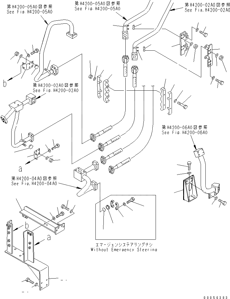 Схема запчастей Komatsu WA800-3E0 - ГИДРАВЛ ЛИНИЯ (ЭЛЕМЕНТЫ КРЕПЛЕНИЯ)(№7-7) ГИДРАВЛИКА