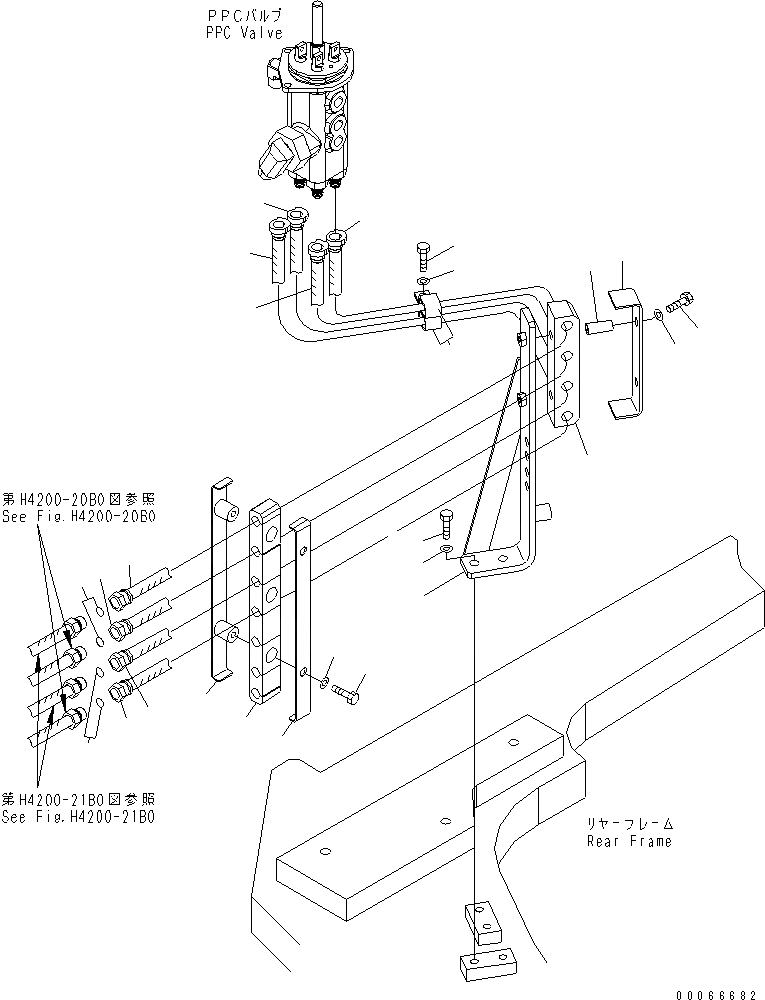 Схема запчастей Komatsu WA800-3E0 - ГИДРАВЛ ЛИНИЯ (ЛИНИЯ КЛАПАНА PPC¤ ПЕРЕДН. /)(№7-) ГИДРАВЛИКА