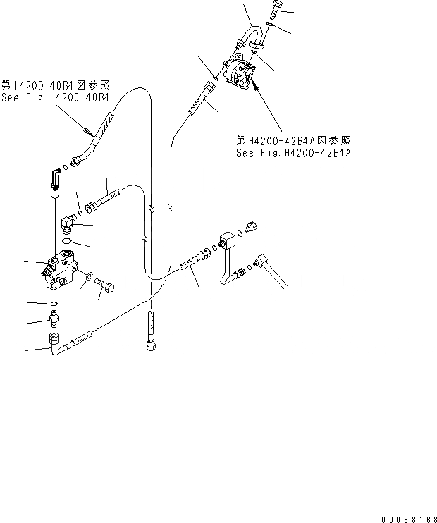 Схема запчастей Komatsu WA800-3E0 - ГИДРАВЛ ЛИНИЯ (МОТОР ЛИНИЯ) (ВСАСЫВ.) (ДЛЯ ТОРМОЗ. СИСТЕМА ОХЛАЖДЕНИЯ)(№7-) ГИДРАВЛИКА