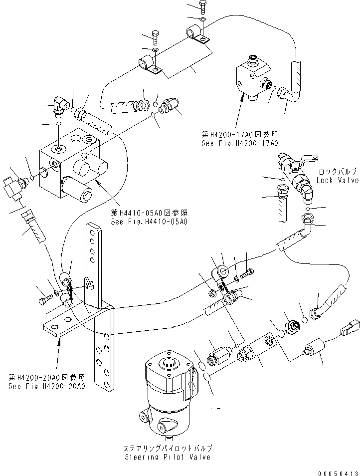 Схема запчастей Komatsu WA800-3E0 - ГИДРОЛИНИЯ РУЛЕВОГО УПРАВЛЕНИЯ (ГЛАВН. КЛАПАН УПРАВЛ-Е ЛИНИЯ¤ /)(№7-7) ГИДРАВЛИКА