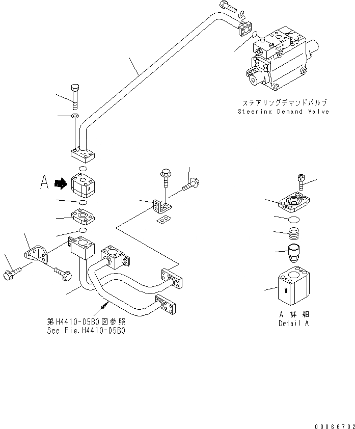 Схема запчастей Komatsu WA800-3E0 - ГИДРОЛИНИЯ РУЛЕВОГО УПРАВЛЕНИЯ (ЦИЛИНДР РУЛЕВ. УПР-Я КОМПОНЕНТЫ)(№7-) ГИДРАВЛИКА