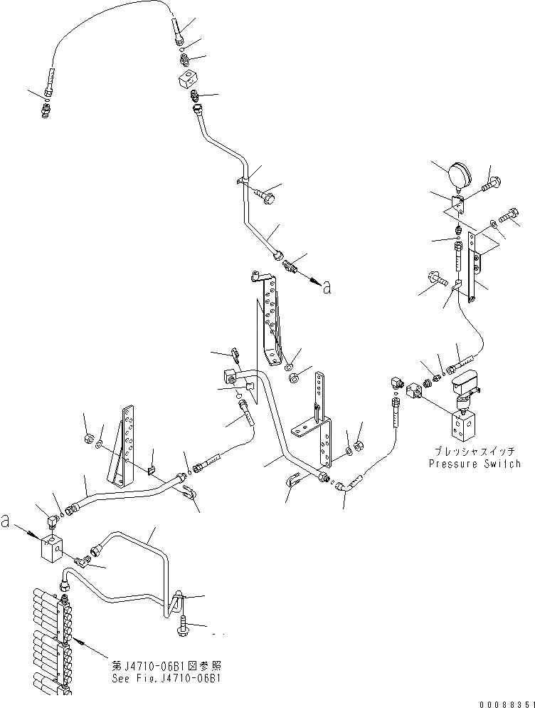 Схема запчастей Komatsu WA800-3E0 - АВТОМАТИЧ. СМАЗ. (ДАТЧИК ДАВЛЕНИЯ И ПЕРЕДН. РАМА ВПРЫСК ЛИНИЯ)(№7-) ОСНОВНАЯ РАМА И ЕЕ ЧАСТИ
