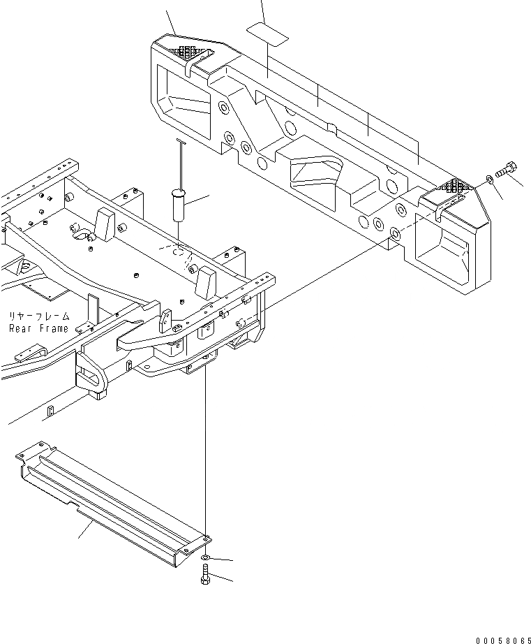 Схема запчастей Komatsu WA800-3E0 - ПРОТИВОВЕС(№7-) ЧАСТИ КОРПУСА