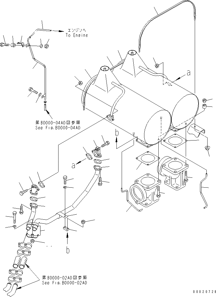 Схема запчастей Komatsu WA800L-3 - ДВИГАТЕЛЬ (ГЛУШИТЕЛЬ И КРЕПЛЕНИЕ)(№-8) КОМПОНЕНТЫ ДВИГАТЕЛЯ