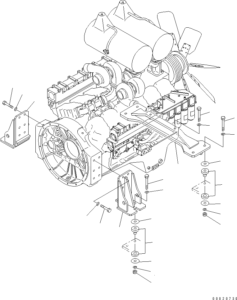 Схема запчастей Komatsu WA800L-3 - КРЕПЛЕНИЕ ДВИГАТЕЛЯ КОМПОНЕНТЫ ДВИГАТЕЛЯ