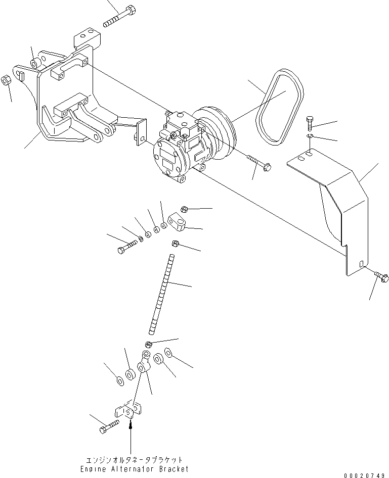 Схема запчастей Komatsu WA800L-3 - КРЕПЛЕНИЕ И ПАТРУБКИ КОНДИЦИОНЕРА (КРЕПЛЕНИЕ КОНДИЦИОНЕРА) КАБИНА ОПЕРАТОРА И СИСТЕМА УПРАВЛЕНИЯ