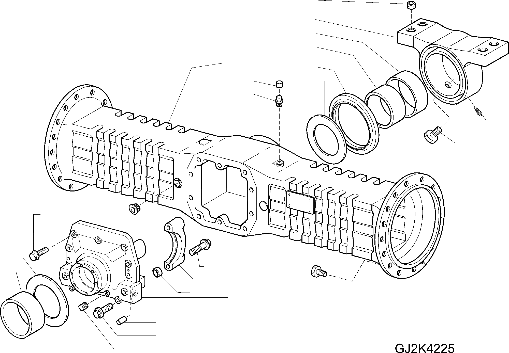 Схема запчастей Komatsu WA80-5 20 km - ЗАДН. МОСТ, КОЖУХ И КОМПОНЕНТЫ, МОСТ С % DIFF. БЛОКИР. ЗАДН. МОСТ