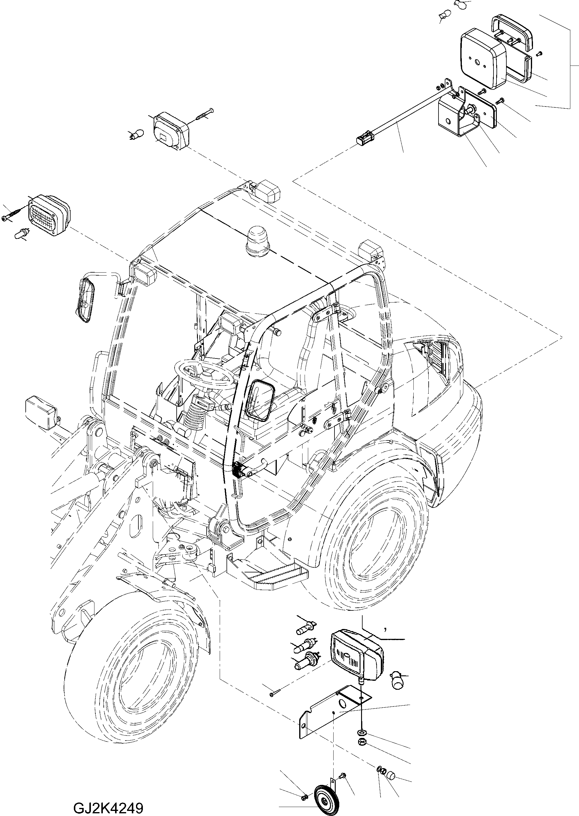 Схема запчастей Komatsu WA80-5 20 km - ЭЛЕКТРИЧ. СИСТЕМА, LIGHTING БЛОК ЭЛЕКТРИЧ. СИСТЕМА