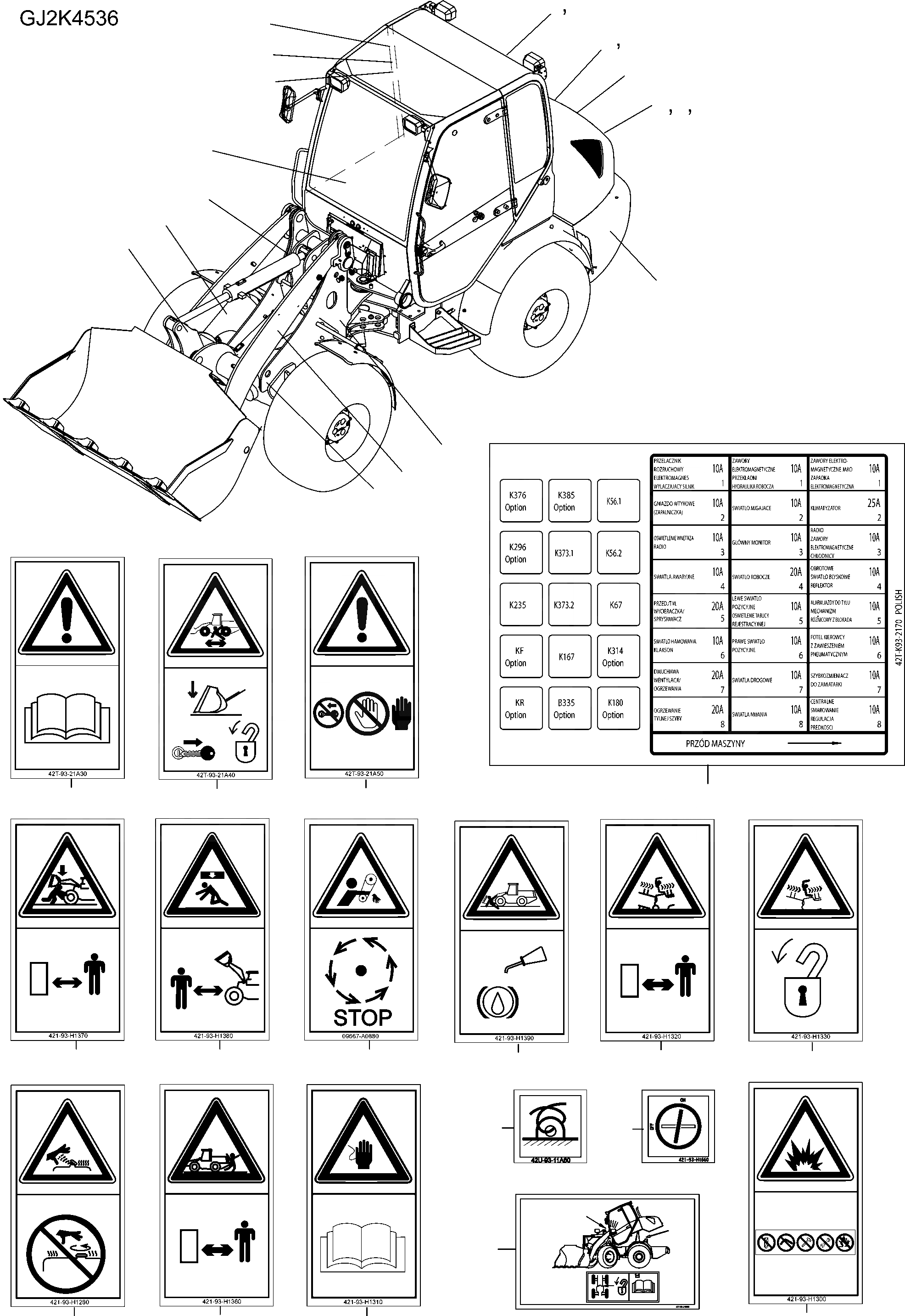 Схема запчастей Komatsu WA80-5 20 km - ТАБЛИЧКИS, ПОЛЬША ИНСТРУМЕНТ, АКСЕССУАРЫ, БУКВЕНН.