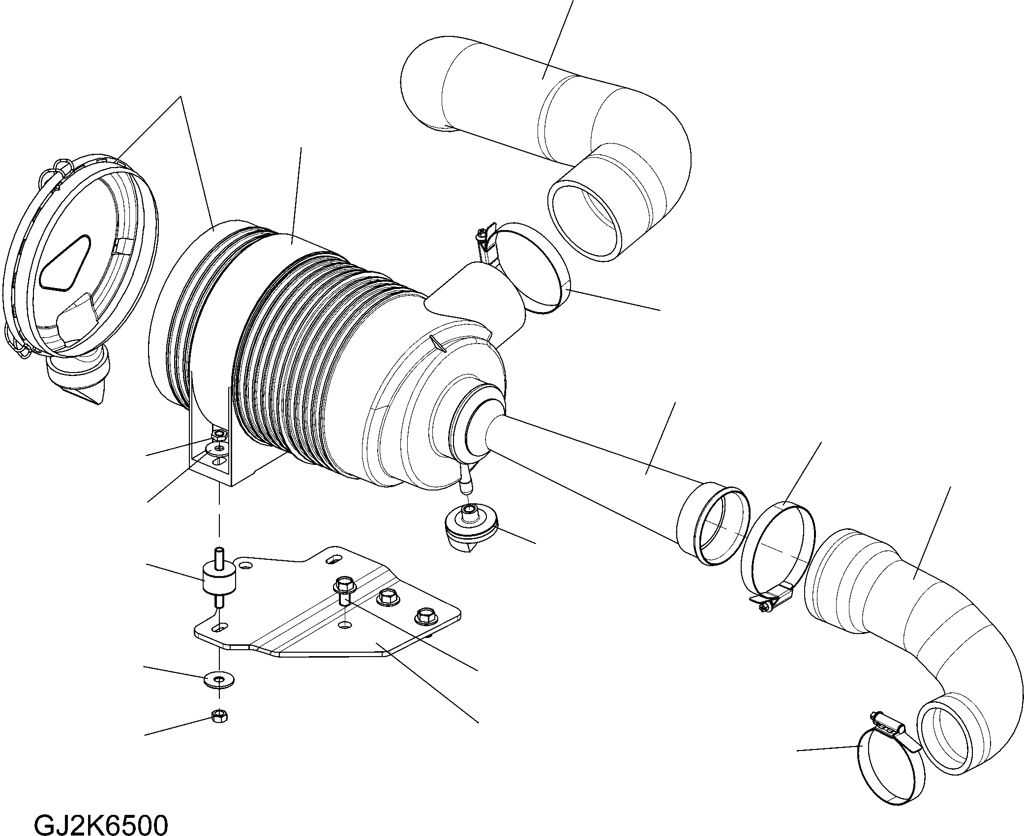 Схема запчастей Komatsu WA80-6 - ВОЗДУХООЧИСТИТЕЛЬ (СТАНДАРТН.) B КОМПОНЕНТЫ ДВИГАТЕЛЯ