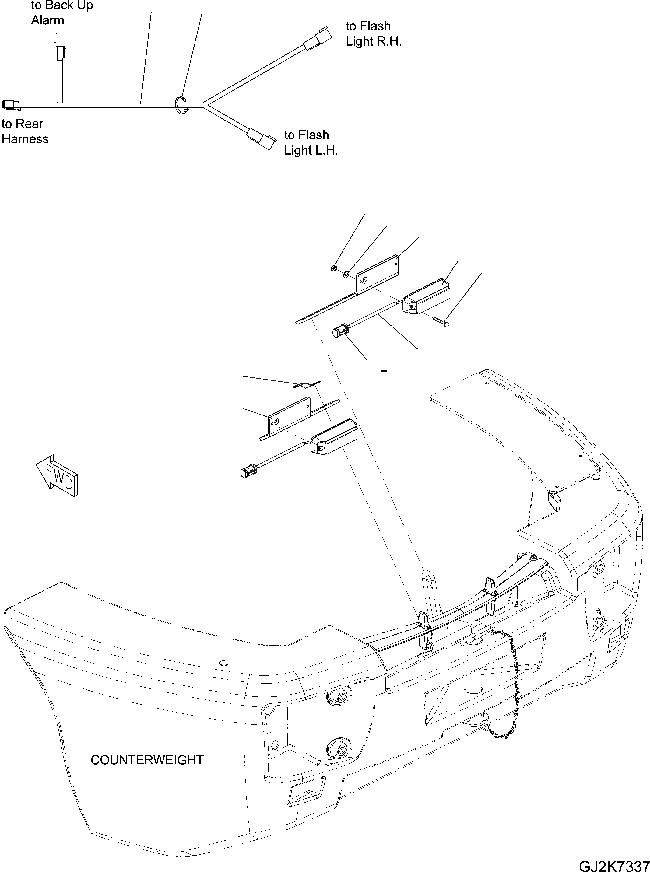 Схема запчастей Komatsu WA80-6 - ЗАДН. FLASHLIGHT (BLUE) (ОПЦ.) E ЭЛЕКТРИКА