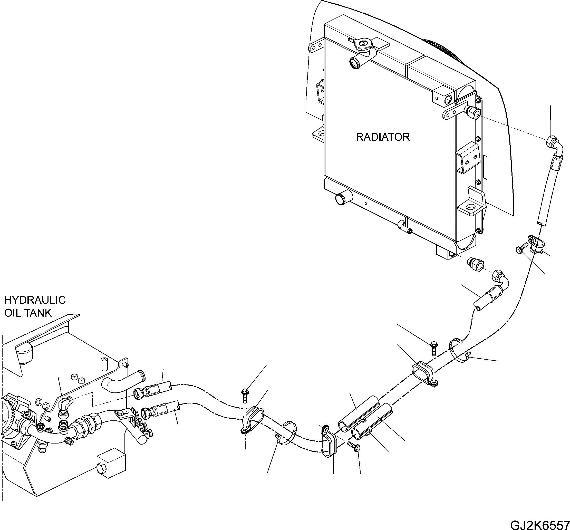 Схема запчастей Komatsu WA80-6 - HST ТРУБЫ (/) F ТРАНСМИССИЯ