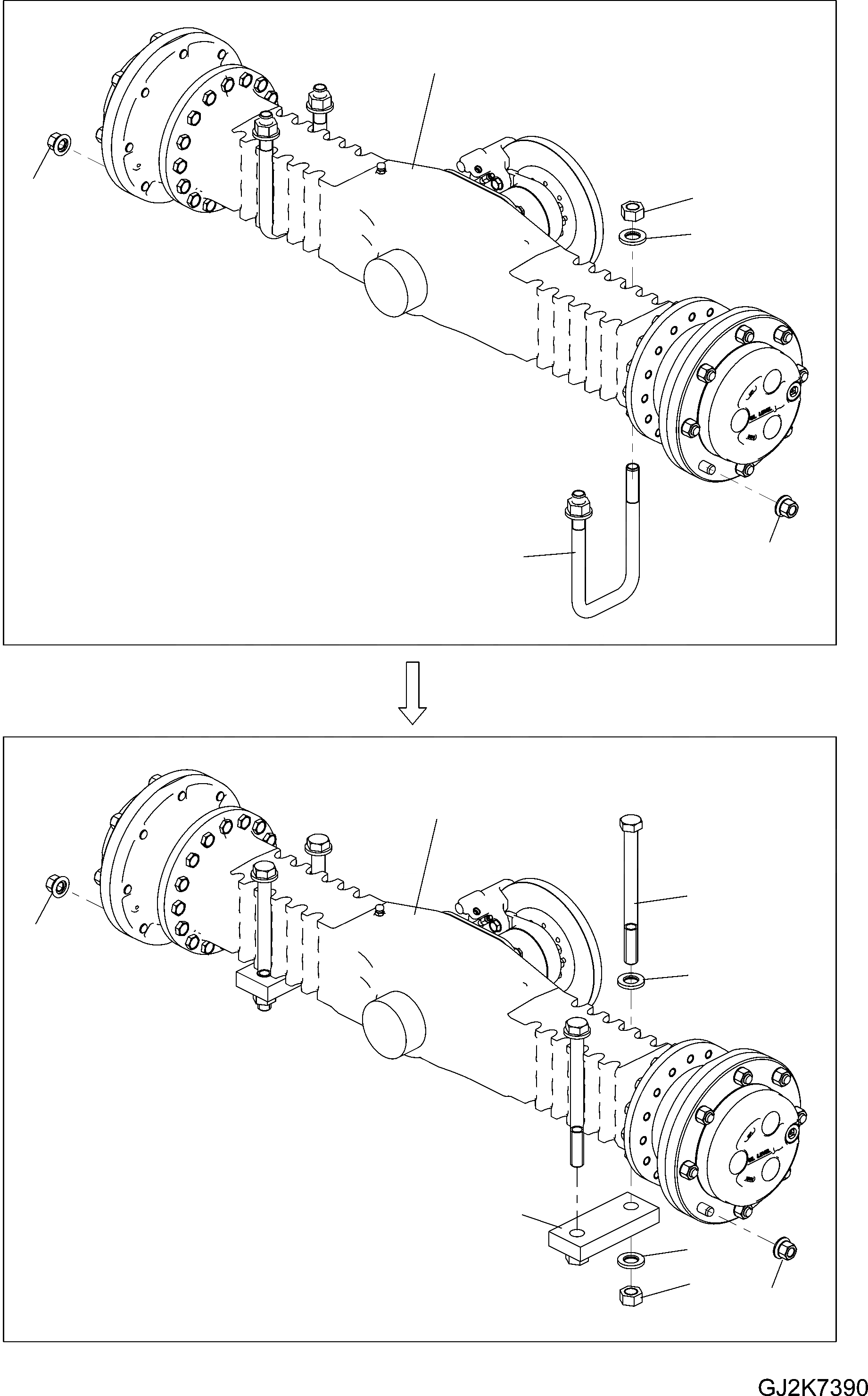 Схема запчастей Komatsu WA80-6 - ПЕРЕДНИЙ МОСТ (С % DIFF. БЛОКИР.) F ТРАНСМИССИЯ