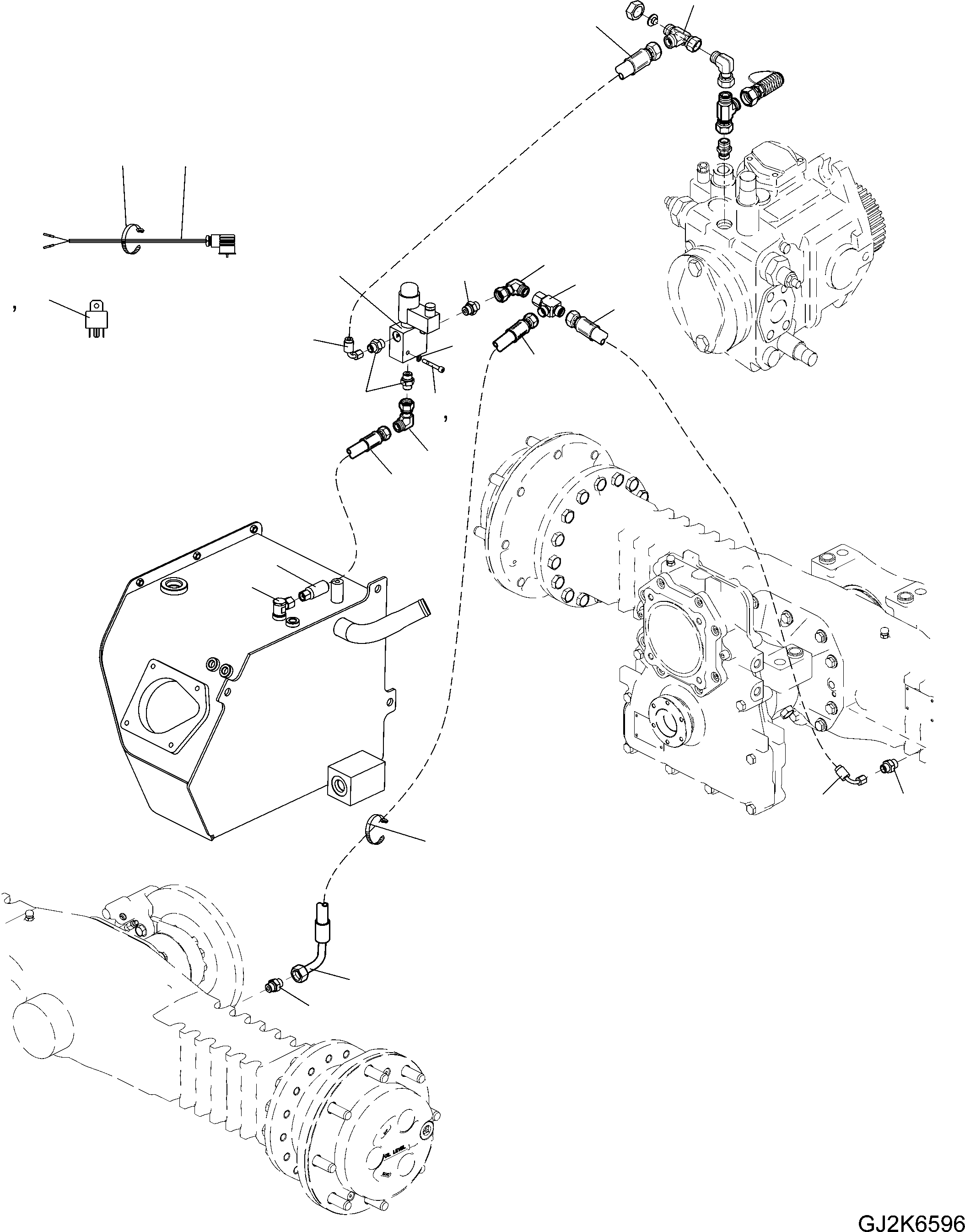 Схема запчастей Komatsu WA80-6 - ЗАДН. МОСТ (С % DIFF. БЛОКИР.) (УПРАВЛ-Е) (/) F ТРАНСМИССИЯ