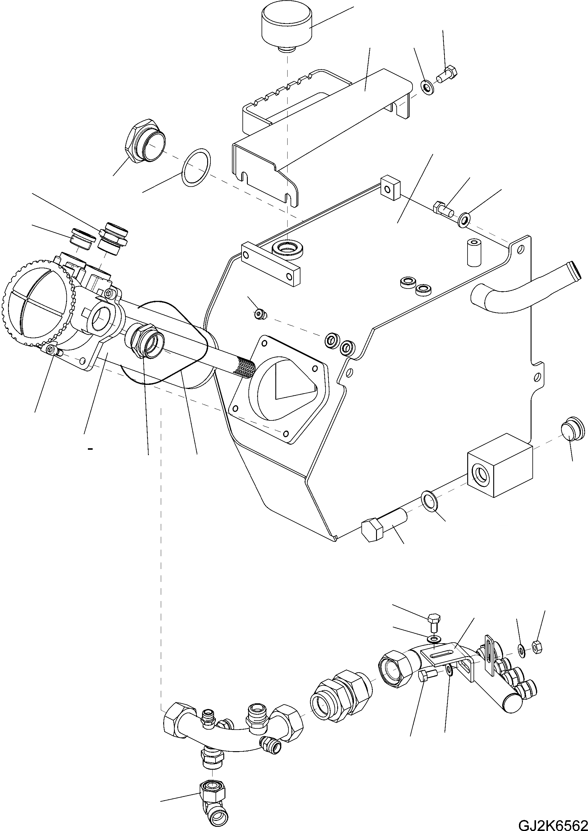 Схема запчастей Komatsu WA80-6 - ГИДРАВЛ МАСЛ. БАК (С СТУПЕНИ) H ГИДРАВЛИКА