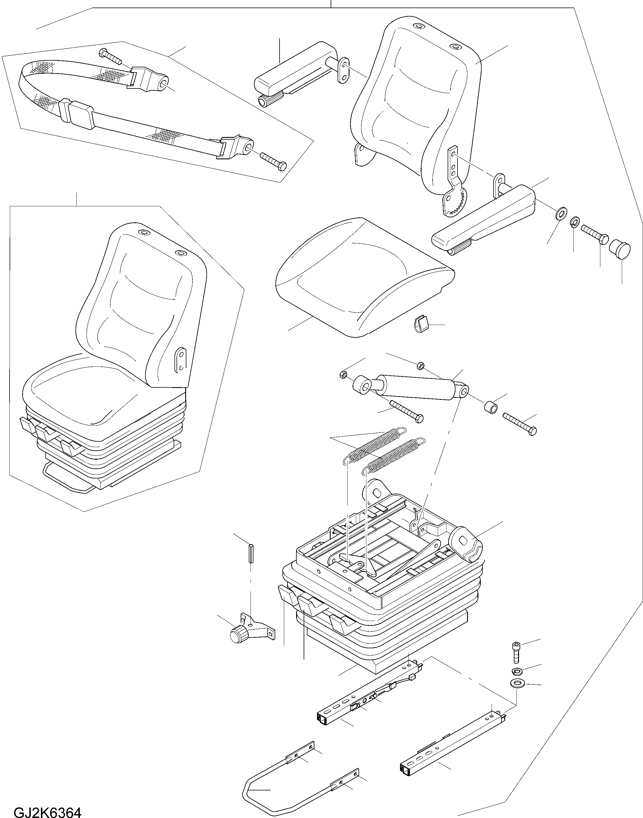 Схема запчастей Komatsu WA80-6 - OPERATOR СИДЕНЬЕ (ВОДН.PROOVED) (БЕЗ ПОДЛОКОТНИК) K OPERATORґS ОБСТАНОВКА И СИСТЕМА УПРАВЛЕНИЯ