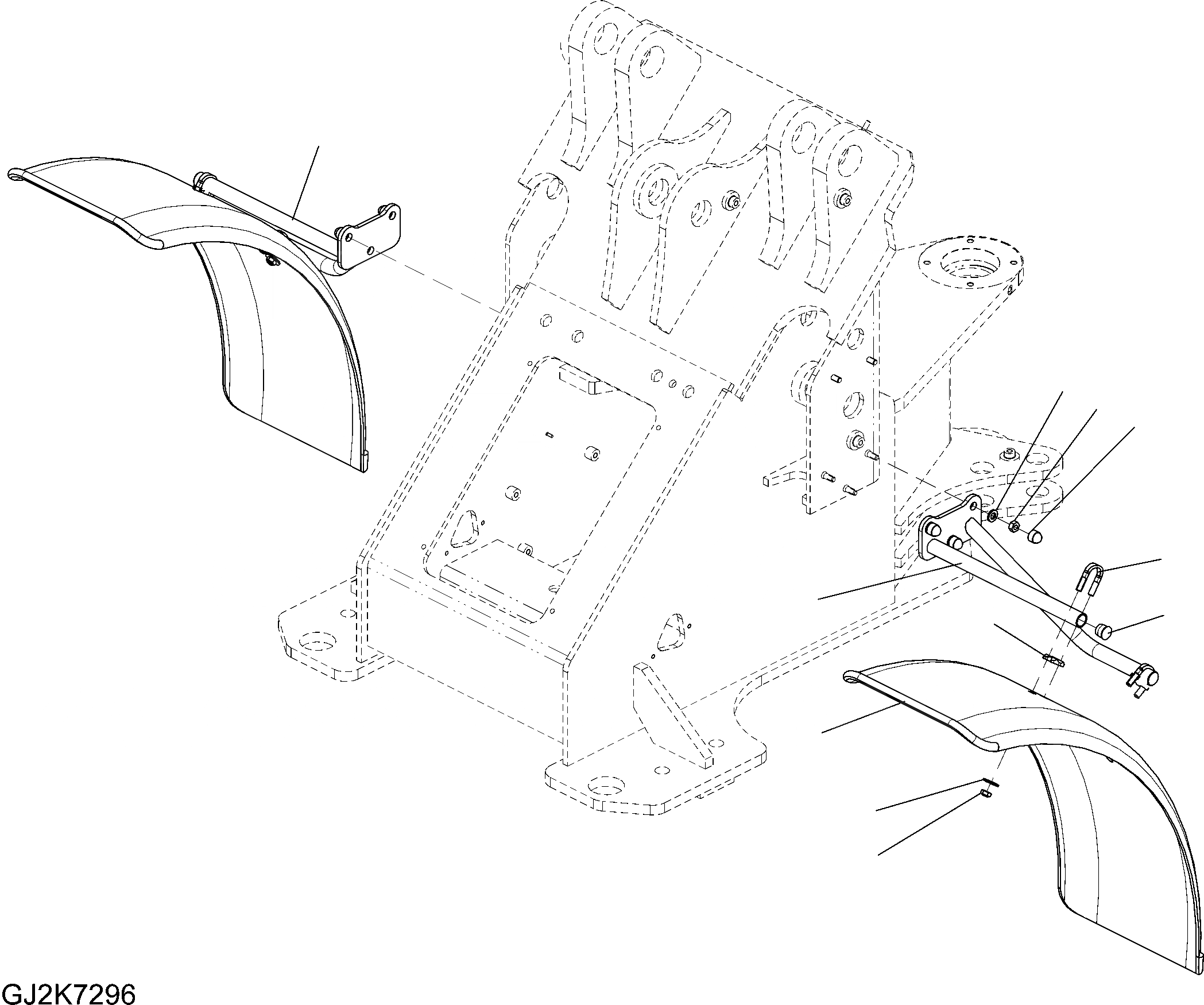 Схема запчастей Komatsu WA80-6 - ПЕРЕДН. КРЫЛО M ЧАСТИ КОРПУСА