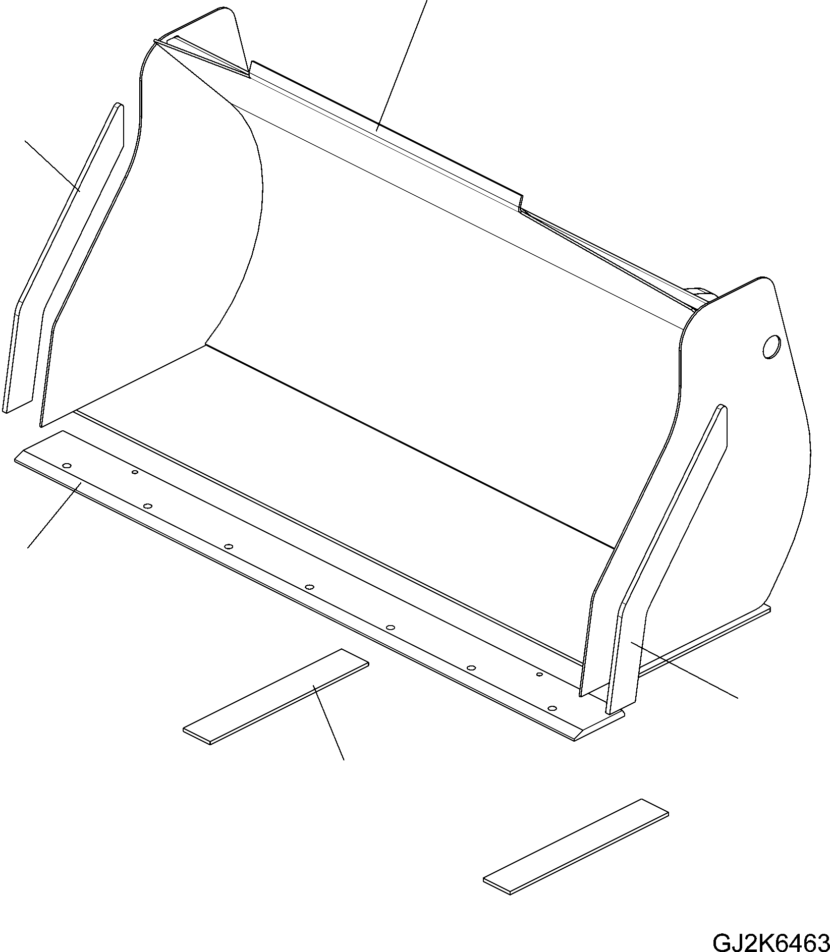 Схема запчастей Komatsu WA80-6 - КОВШ (.9 CBM) (БЕЗ TEETH) T РАБОЧЕЕ ОБОРУДОВАНИЕ
