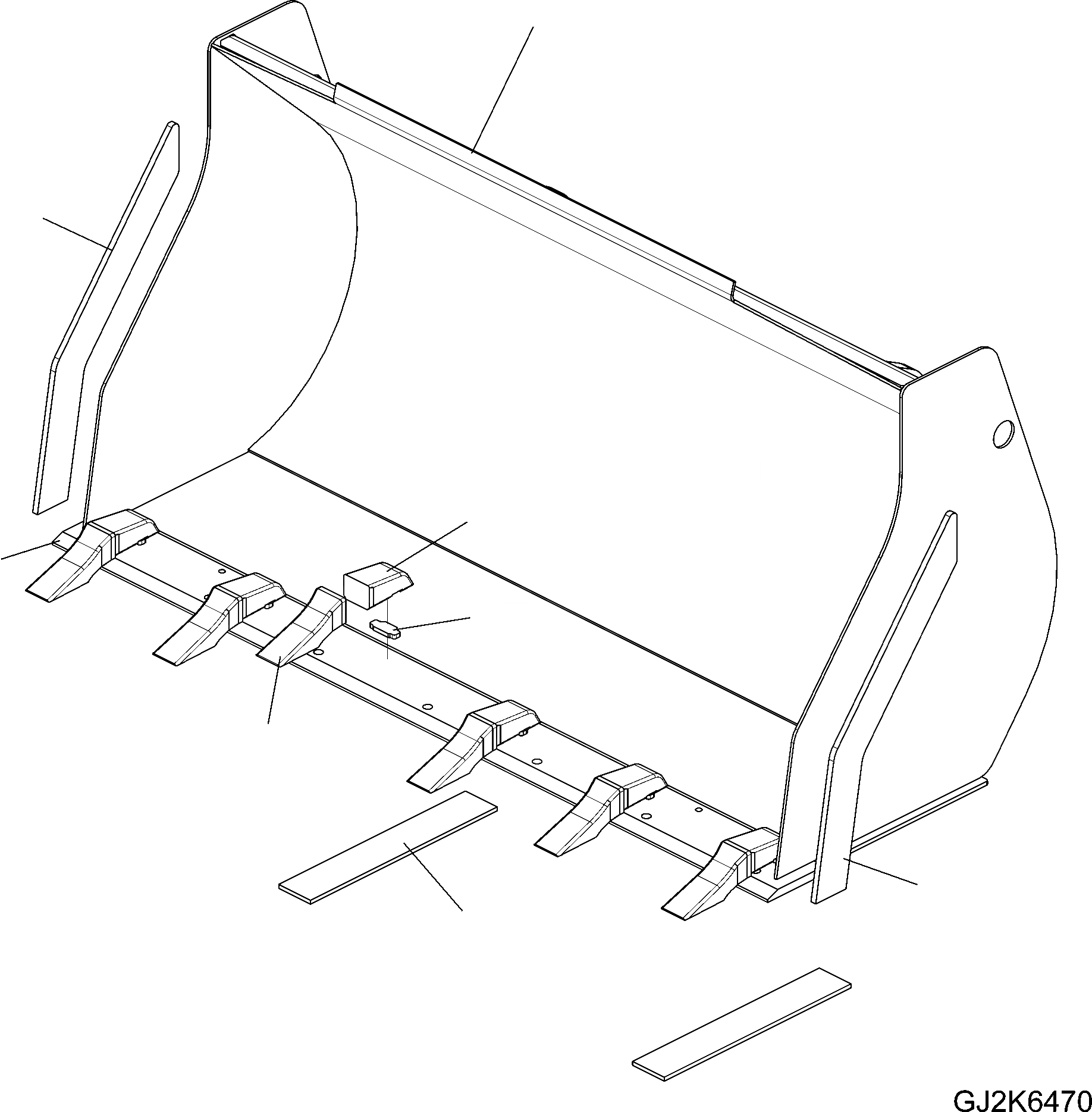 Схема запчастей Komatsu WA80-6 - КОВШ (.9 CBM) (С TEETH) T РАБОЧЕЕ ОБОРУДОВАНИЕ
