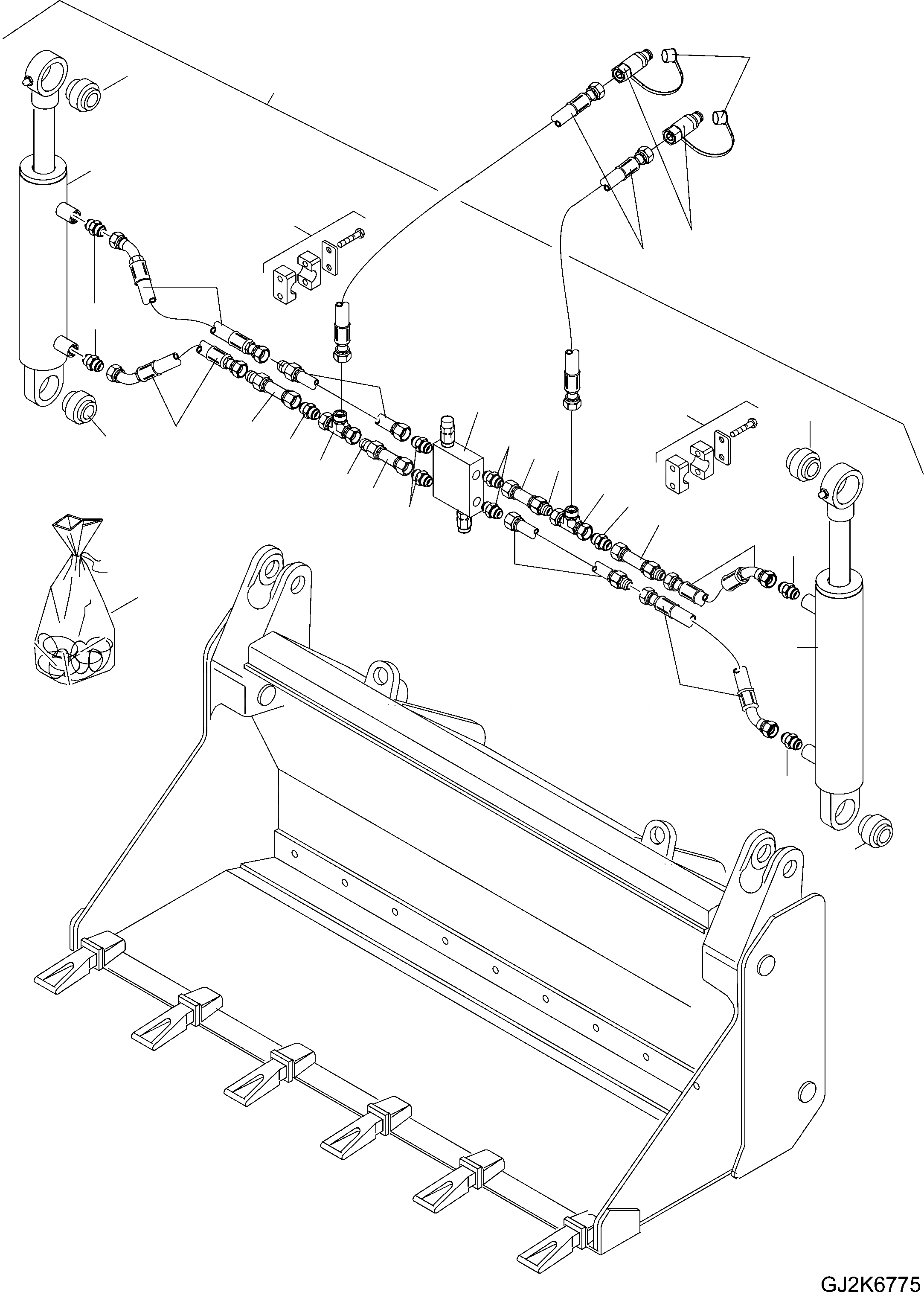 Схема запчастей Komatsu WA80-6 - МНОГОЦЕЛЕВ. КОВШ (.8 CBM) (/) (SN: H-) T РАБОЧЕЕ ОБОРУДОВАНИЕ