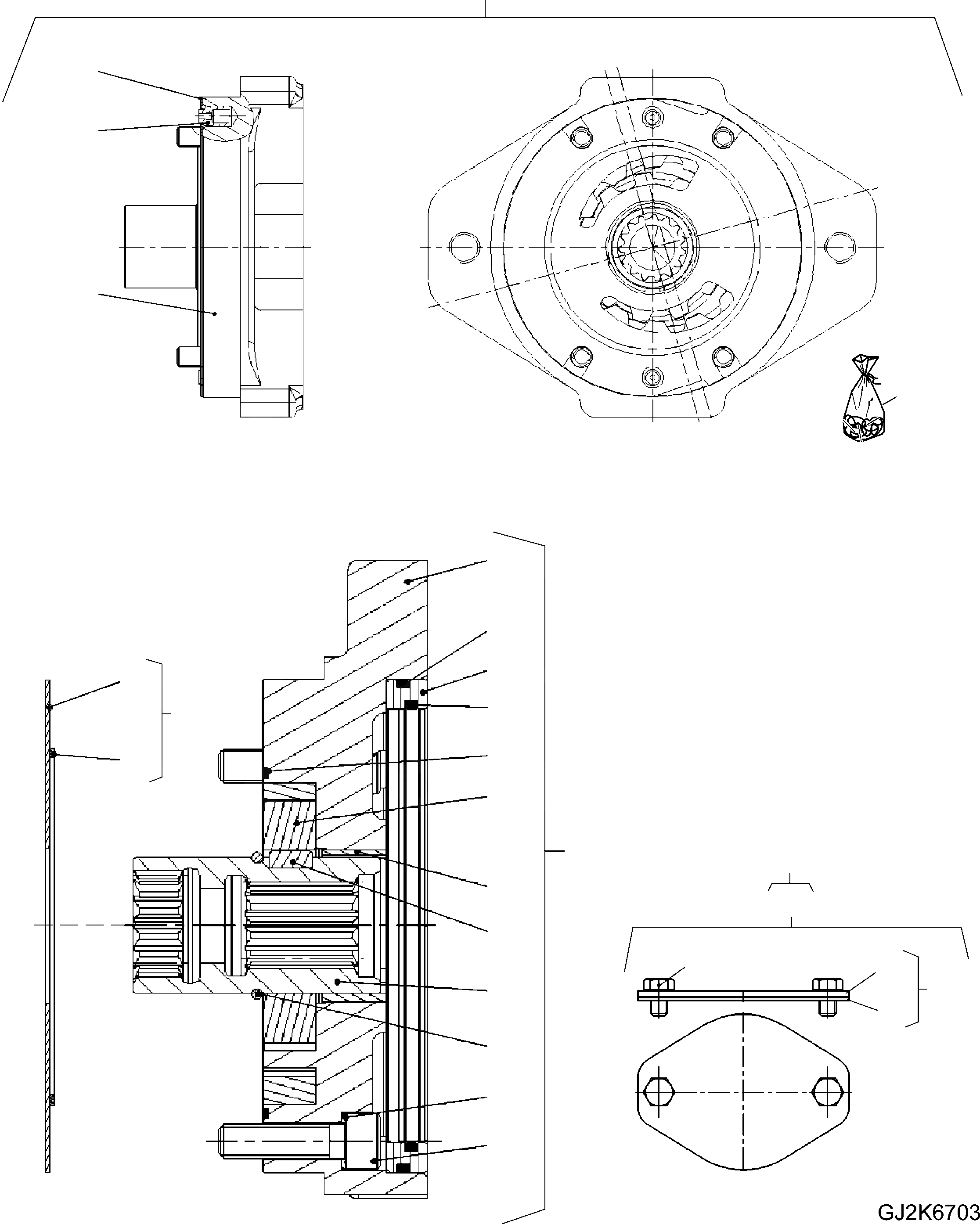 Схема запчастей Komatsu WA80-6 - ГИДР. НАСОС. (КМ/Ч) (ВНУТР. ЧАСТИ) (/9) Y ОСНОВН. КОМПОНЕНТЫ И РЕМКОМПЛЕКТЫ