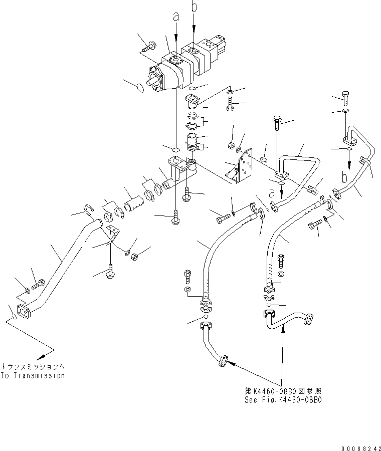 Схема запчастей Komatsu WA900-3E0 - ГИДРОТРАНСФОРМАТОР И ТРАНСМИССИЯ (НАСОС ТРУБЫ) (ДЛЯ ТОРМОЗ. СИСТЕМА ОХЛАЖДЕНИЯ)(№-) ГИДРОТРАНСФОРМАТОР И ТРАНСМИССИЯ