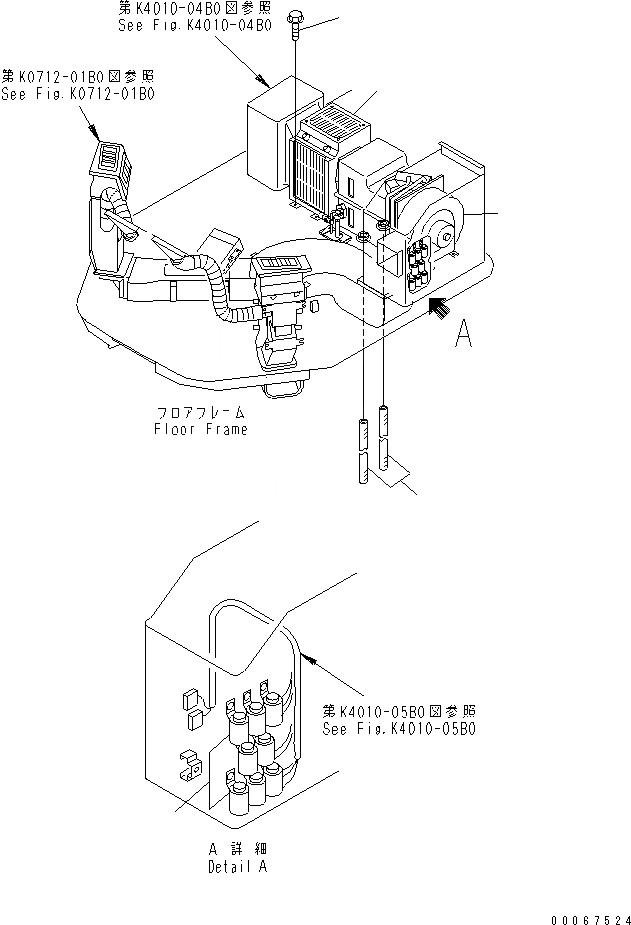 Схема запчастей Komatsu WA900-3E0 - ПОЛ SUB (БЛОК КОНДИЦ. ВОЗДУХА)(№-) КАБИНА ОПЕРАТОРА И СИСТЕМА УПРАВЛЕНИЯ