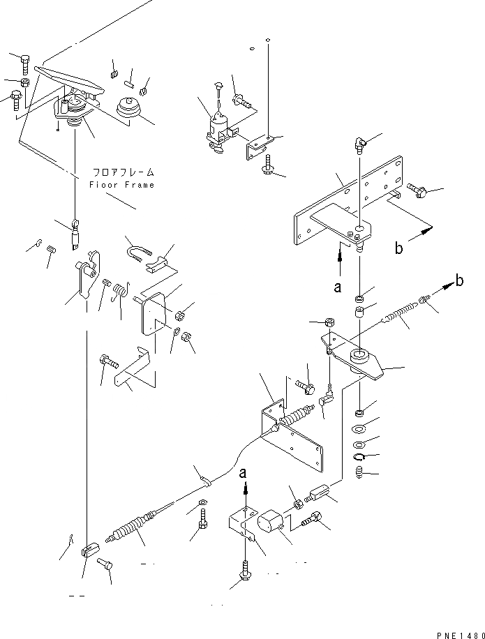 Схема запчастей Komatsu WA900-1 - МЕХАНИЗМ ПЕДАЛИ АКСЕЛЕРАТОРА(/) КОМПОНЕНТЫ ДВИГАТЕЛЯ И ЭЛЕКТРИКА