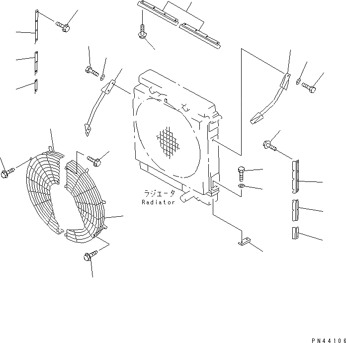 Схема запчастей Komatsu WA900-1 - РАДИАТОР COVER КОМПОНЕНТЫ ДВИГАТЕЛЯ И ЭЛЕКТРИКА