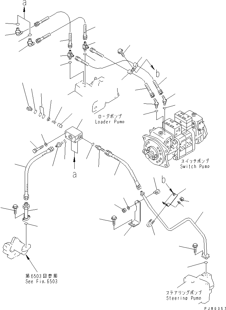 Схема запчастей Komatsu WA900-1 - ГИДРОЛИНИЯ (P.O.C. И ЛИНИЯ КЛАПАНА PPC /7) УПРАВЛ-Е РАБОЧИМ ОБОРУДОВАНИЕМ