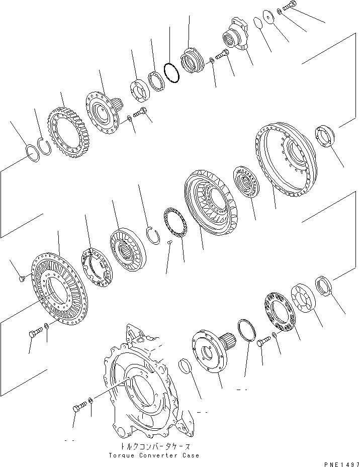 Схема запчастей Komatsu WA900-1 - ГИДРОТРАНСФОРМАТОР ТРАНСМИССИЯ