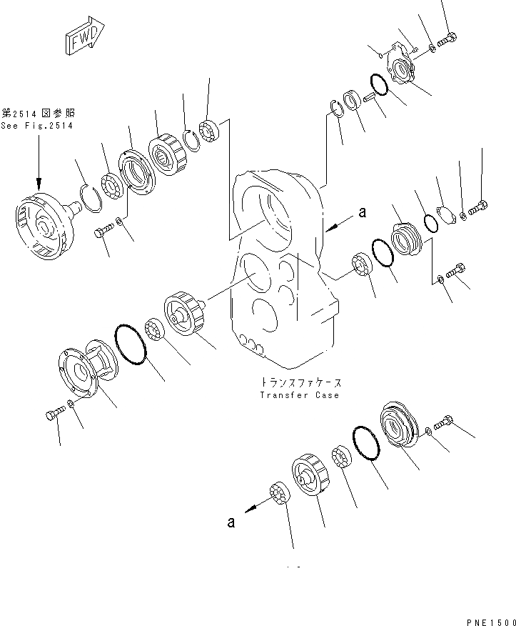 Схема запчастей Komatsu WA900-1 - ТРАНСМИССИЯ (ВЫХОДНОЙ ВАЛ /) ТРАНСМИССИЯ