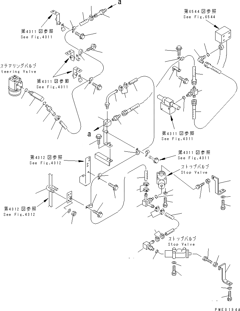 Схема запчастей Komatsu WA900-1 - РУЛЕВ. УПРАВЛЕНИЕ МАСЛОПРОВОДЯЩАЯ ЛИНИЯ (/) (ВОЗВРАТН. ЛИНИЯ) (ДЛЯ УПРАВЛ-Е ДЖОЙСТИКОМ) РУЛЕВ. УПРАВЛЕНИЕ И СИСТЕМА УПРАВЛЕНИЯ