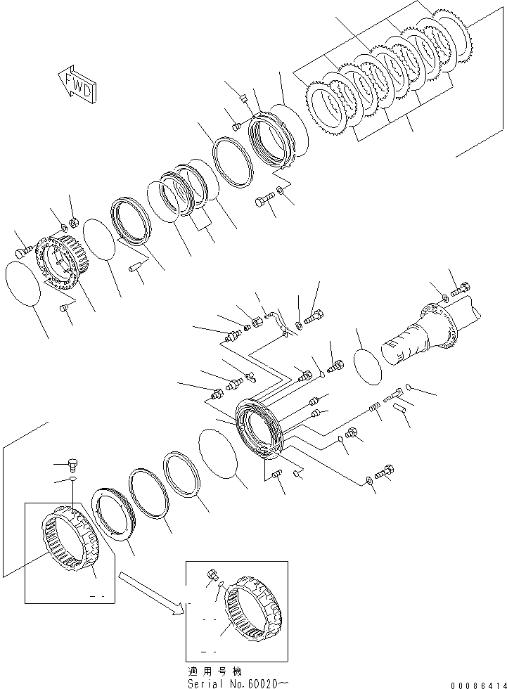 Схема запчастей Komatsu WA900-3E0 - ЗАДН. МОСТ (ЗАДНИЕ ТОРМОЗА) (С ВСАСЫВ. ВЕНТИЛЯТОРОМ)(№-) ГИДРОТРАНСФОРМАТОР И ТРАНСМИССИЯ