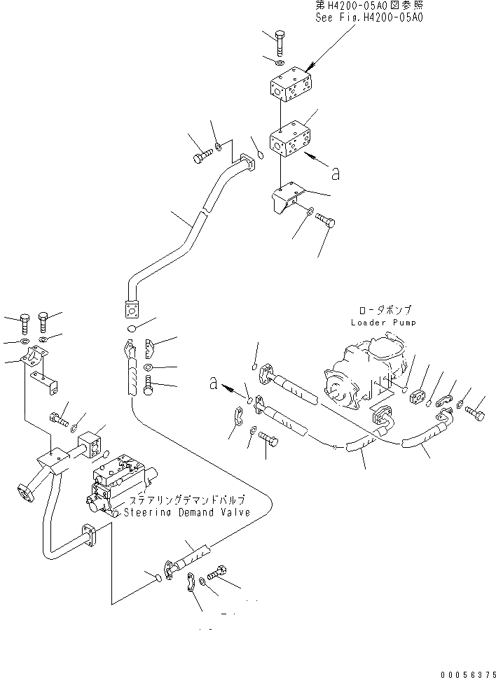 Схема запчастей Komatsu WA900-3E0 - ГИДРАВЛ ЛИНИЯ (ПОГРУЗ. НАСОС - ЗАПРАШИВАЮЩ. КЛАПАН)(№-) ГИДРАВЛИКА