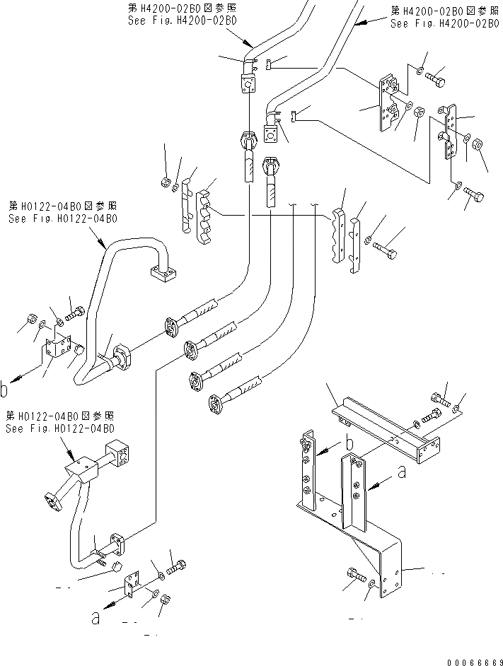 Схема запчастей Komatsu WA900-3E0 - ГИДРАВЛ ЛИНИЯ (ЭЛЕМЕНТЫ КРЕПЛЕНИЯ)(№-) ГИДРАВЛИКА