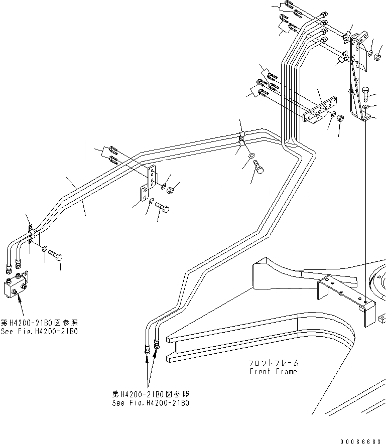 Схема запчастей Komatsu WA900-3E0 - ГИДРАВЛ ЛИНИЯ (ЛИНИЯ КЛАПАНА PPC¤ ПЕРЕДН. /)(№-) ГИДРАВЛИКА