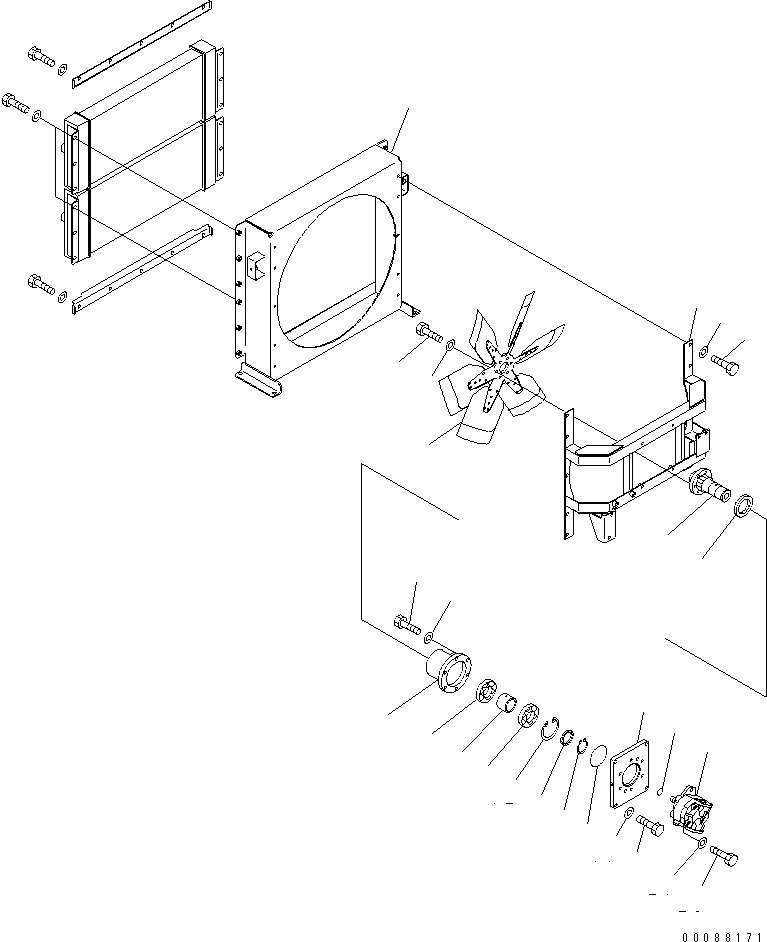 Схема запчастей Komatsu WA900-3E0 - ГИДРАВЛ ЛИНИЯ (ОХЛАДИТЕЛЬ И MOTER) (МАСЛООХЛАДИТЕЛЬ) (ДЛЯ ТОРМОЗ. СИСТЕМА ОХЛАЖДЕНИЯ)(№-) ГИДРАВЛИКА