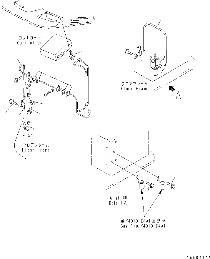 Схема запчастей Komatsu WA900-3E0 - ПОЛ SUB (ТРУБКИ КОНДИЦИОНЕРА И ЭЛЕКТРИКА)(№-) КАБИНА ОПЕРАТОРА И СИСТЕМА УПРАВЛЕНИЯ