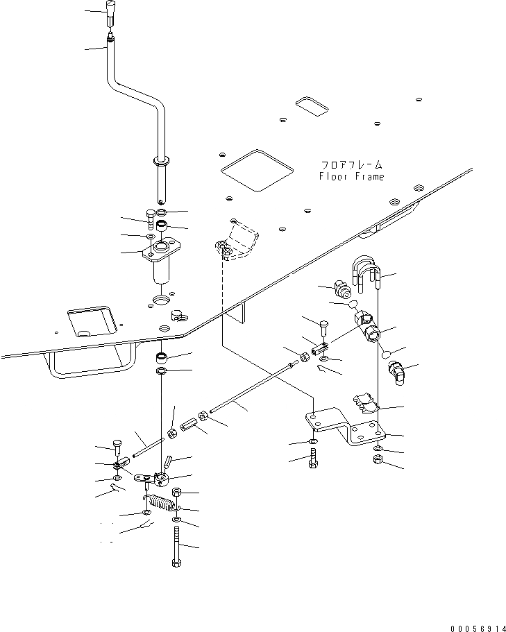 Схема запчастей Komatsu WA900-3E0 - ПОЛ SUB (РЫЧАГ БЛОКИРОВКИ)(№-) КАБИНА ОПЕРАТОРА И СИСТЕМА УПРАВЛЕНИЯ