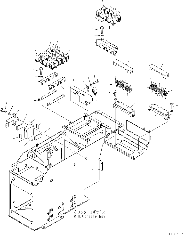 Схема запчастей Komatsu WA900-3E0 - ПОЛ SUB (ПОЛ Э/ПРОВОДКА) (РЕЛЕ И ПРЕДОХРАНИТЕЛИ) (РУЛЕВОЕ КОЛЕСО)(№-) КАБИНА ОПЕРАТОРА И СИСТЕМА УПРАВЛЕНИЯ