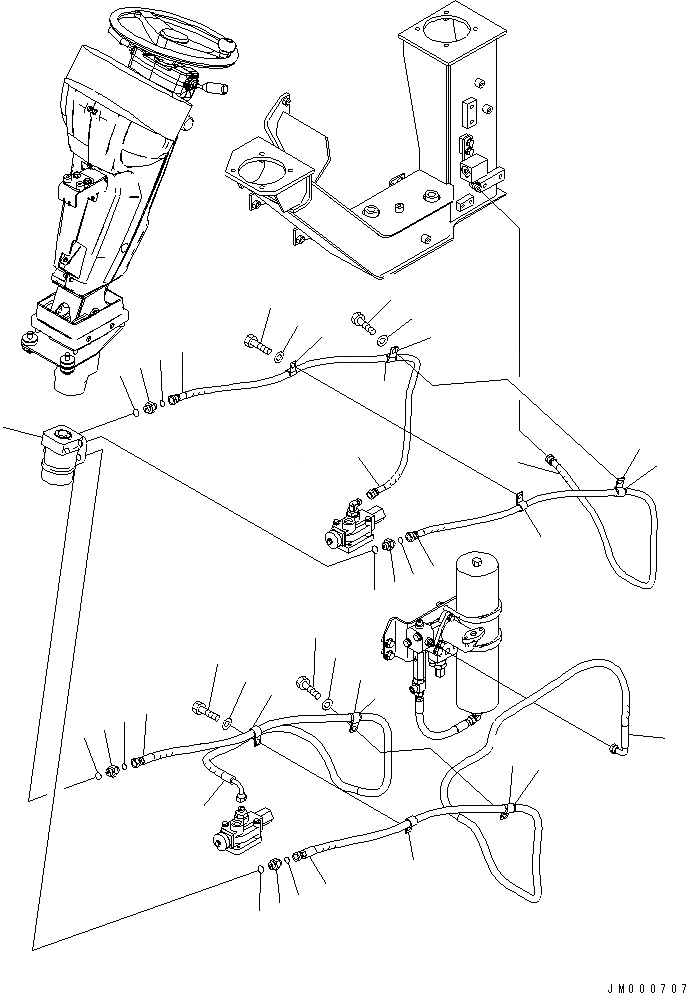 Схема запчастей Komatsu WA900-3E0 - ПОЛ SUB (ORBITROL ЧАСТЬ)(№-) КАБИНА ОПЕРАТОРА И СИСТЕМА УПРАВЛЕНИЯ
