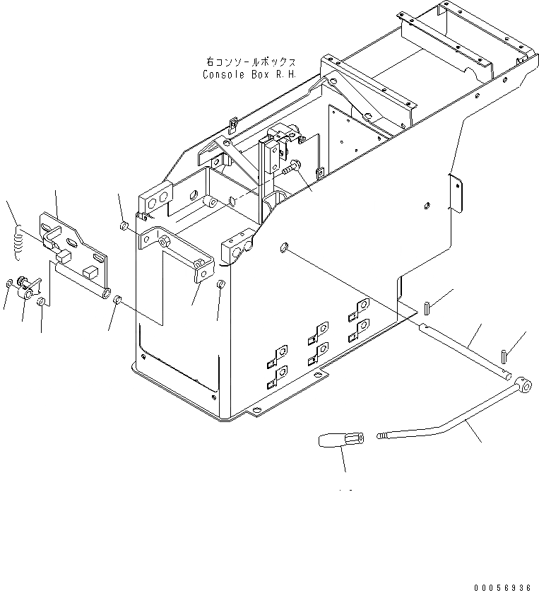 Схема запчастей Komatsu WA900-3E0 - ПОЛ SUB (РЫЧАГ БЛОКИРОВКИ РАБОЧ. ОБОРУД.)(№-) КАБИНА ОПЕРАТОРА И СИСТЕМА УПРАВЛЕНИЯ