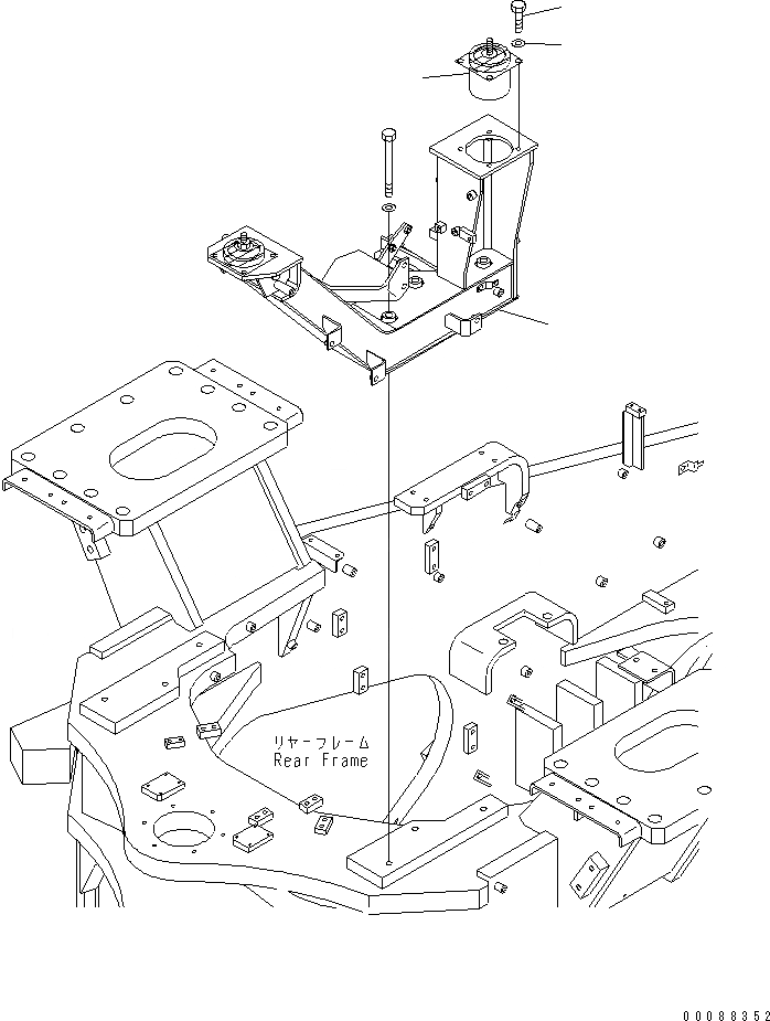 Схема запчастей Komatsu WA900-3E0 - СУППОРТЫ КАБИНЫ(СУППОРТ¤ ЛЕВ.)(№-) КАБИНА ОПЕРАТОРА И СИСТЕМА УПРАВЛЕНИЯ